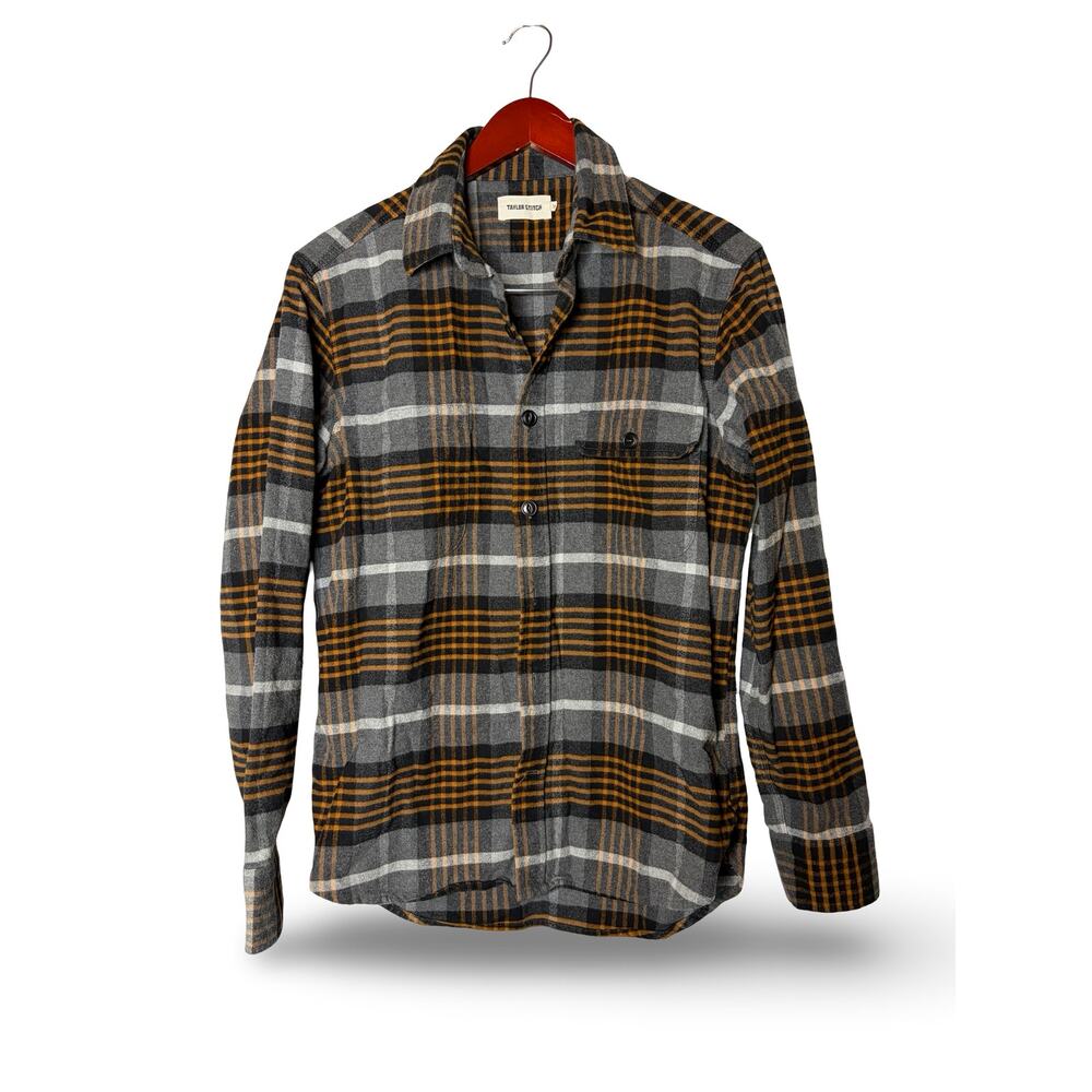 Taylor Stitch Moto Button Down Shirt in Orange Plaid Sz 38 US S